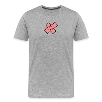 Pflaster - Männer Premium Bio T-Shirt - Grau meliert - Vorne - Damien (186cm)
