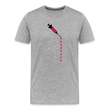 Syringe blood drops weight loss medicine - Men's Premium Organic T-Shirt - heather grey - Front - Damien (186cm)