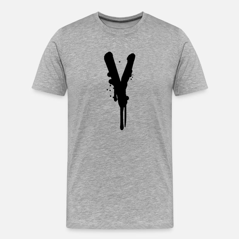 Graffiti V tombe Farbklex spray - T-shirt bio Premium Homme - gris chiné