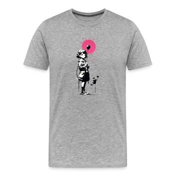 Streetart Mädchen 4534923 - Männer Premium Bio T-Shirt - Grau meliert - Vorne - Damien (186cm)