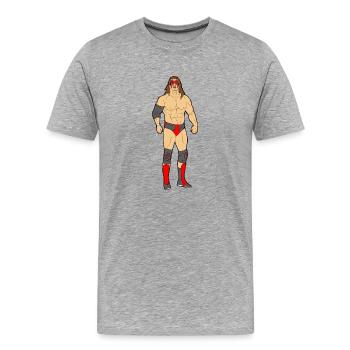 lutteur de lutte boxeurs sumo boxing1 - T-shirt bio Premium Homme - gris chiné - Devant - Damien (186cm)