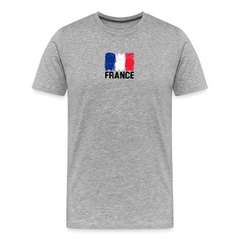 Brushstroke French Flag - Men's Premium Organic T-Shirt - heather grey - Front - Damien (186cm)
