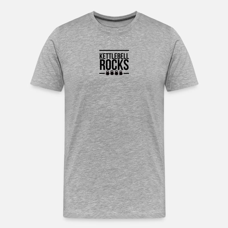 Kettlebell ROCKS 1.0 - Männer Premium Bio T-Shirt - Grau meliert