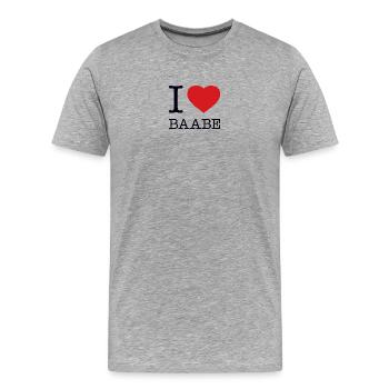 J’ADORE BAABE - T-shirt bio Premium Homme - gris chiné - Devant - Damien (186cm)