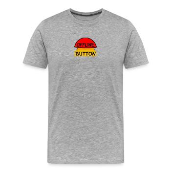 Offline Button – Save Yourself - Men's Premium Organic T-Shirt - heather grey - Front - Damien (186cm)