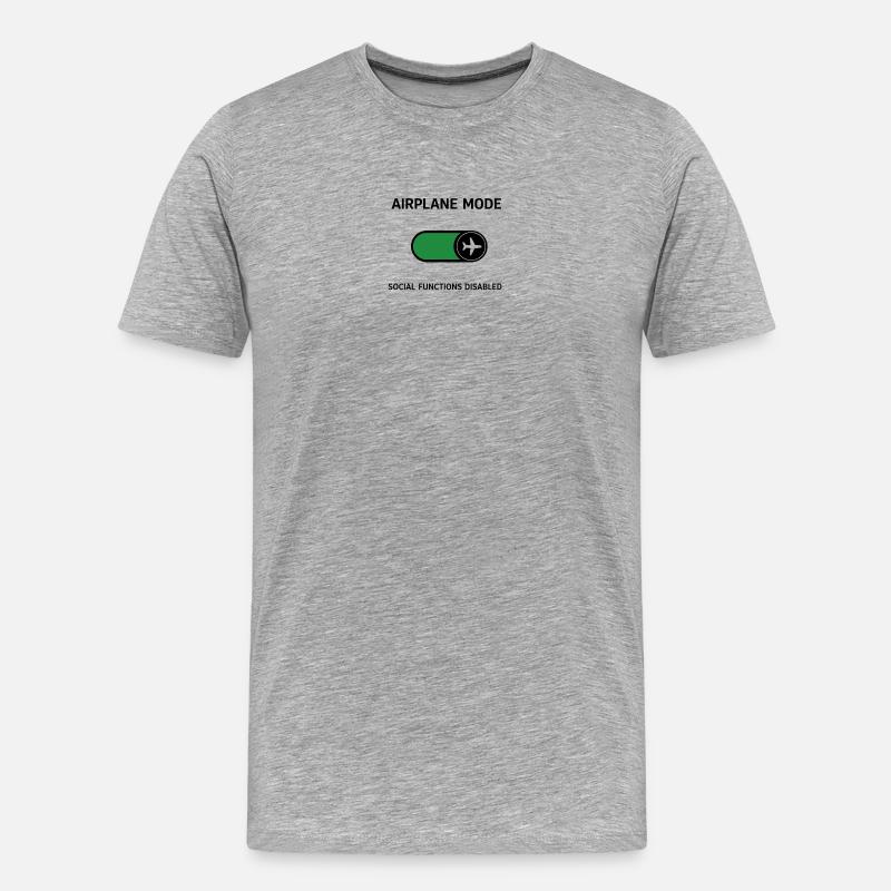 AIRPLANE MODE | Social Functions Disabled - Männer Premium Bio T-Shirt - Grau meliert