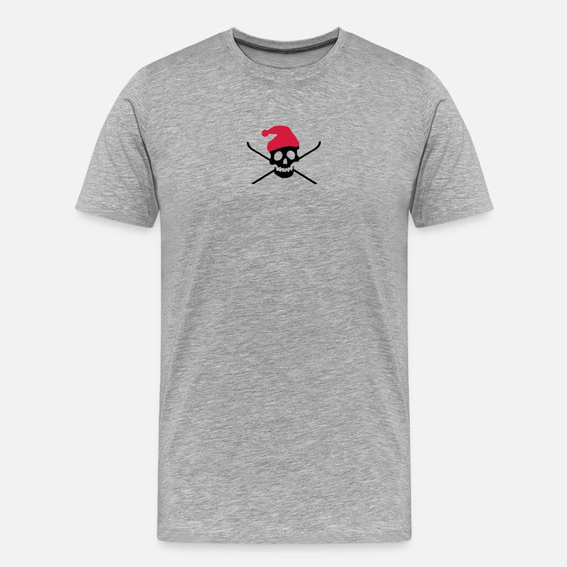 Ski - Männer Premium Bio T-Shirt - Grau meliert