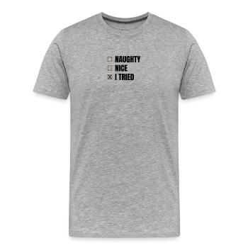 Noël - T-shirt bio Premium Homme - gris chiné - Devant - Damien (186cm)