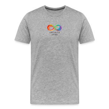 Amour infini - Signe d’infini coloré - T-shirt bio Premium Homme - gris chiné - Devant - Damien (186cm)