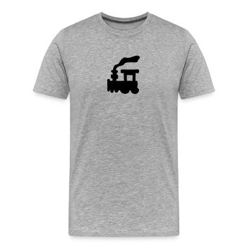 Small Train - Men's Premium Organic T-Shirt - heather grey - Front - Damien (186cm)