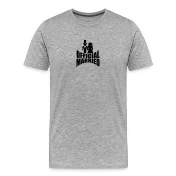 Marié officiel - T-shirt bio Premium Homme - gris chiné - Devant - Damien (186cm)