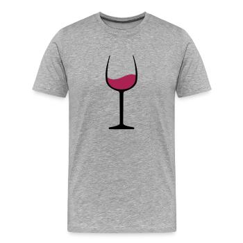 Wein - Männer Premium Bio T-Shirt - Grau meliert - Vorne - Damien (186cm)