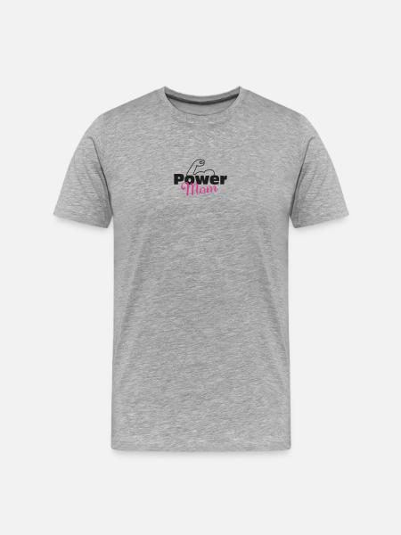 Power Mom black-pink - Men's Premium Organic T-Shirt - heather grey