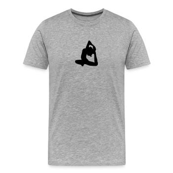 Woman Yoga exercise design - Men's Premium Organic T-Shirt - heather grey - Front - Damien (186cm)