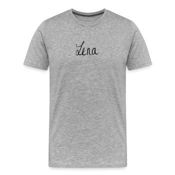 Lena - Männer Premium Bio T-Shirt - Grau meliert - Vorne - Damien (186cm)