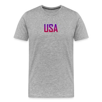 USA - Men's Premium Organic T-Shirt - heather grey - Front - Damien (186cm)