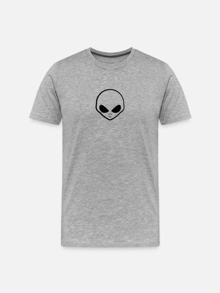 Cool Grey Alien Kopf Logo - Men's Premium Organic T-Shirt - heather grey