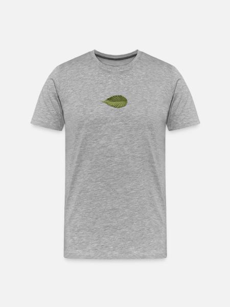 Leaf Structure Olive Green Pattern - Men's Premium Organic T-Shirt - heather grey