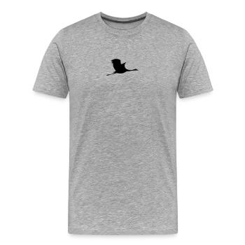 Grue volante - T-shirt bio Premium Homme - gris chiné - Devant - Damien (186cm)