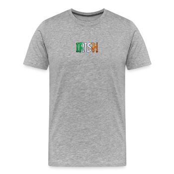 Patchwork de lettres du drapeau irlandais - T-shirt bio Premium Homme - gris chiné - Devant - Damien (186cm)