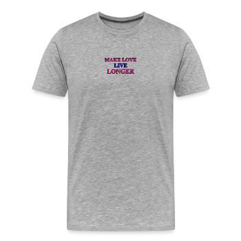 Faire l’amour - T-shirt bio Premium Homme - gris chiné - Devant - Damien (186cm)