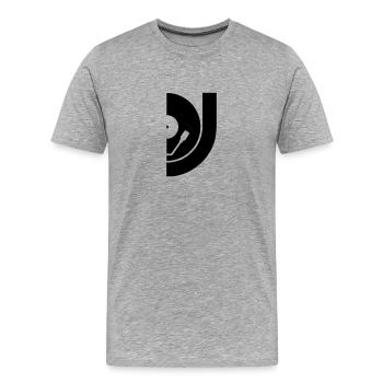 DJ Record Vinyl Plate - Men's Premium Organic T-Shirt - heather grey - Front - Damien (186cm)