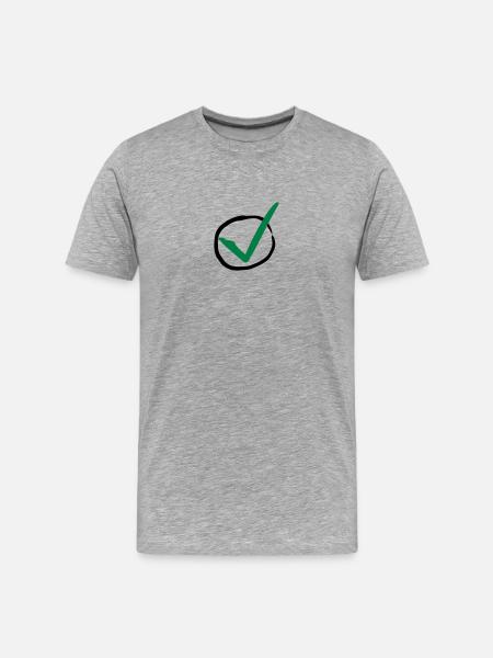 Checkmark - Männer Premium Bio T-Shirt - Grau meliert