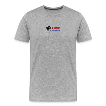 Love Cinema Bold Red Blue Typography - Men's Premium Organic T-Shirt - heather grey - Front - Damien (186cm)