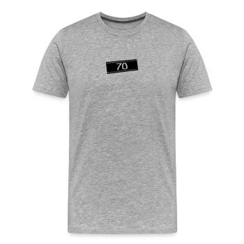 Film négatif-70 ans - T-shirt bio Premium Homme - gris chiné - Devant - Damien (186cm)