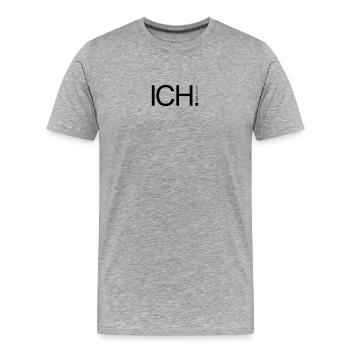 ICH steh zu mir. - Männer Premium Bio T-Shirt - Grau meliert - Vorne - Damien (186cm)