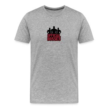 Bosses officielles équipe équipage - T-shirt bio Premium Homme - gris chiné - Devant - Damien (186cm)