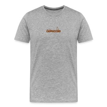 Ich liebe CAPPUCCINO - Männer Premium Bio T-Shirt - Grau meliert - Vorne - Damien (186cm)