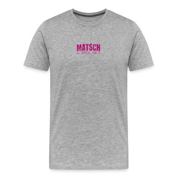 Muddy run shirt mud Matsch Laufshirt Team Mascara - Männer Premium Bio T-Shirt - Grau meliert - Vorne - Damien (186cm)