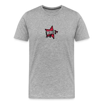 Bro Star - Männer Premium Bio T-Shirt - Grau meliert - Vorne - Damien (186cm)
