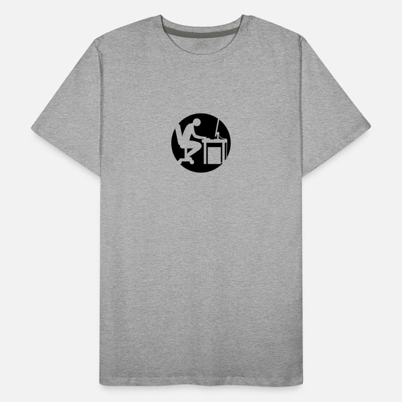 Computer desk nerd logo Men's Premium Organic T-Shirt