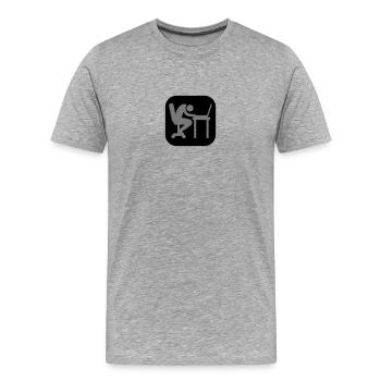 Ordinateur portable épuisé sommeil logo - T-shirt bio Premium Homme - gris chiné - Devant - Damien (186cm)