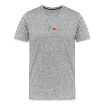 Message d’amour sincère en coloré - T-shirt bio Premium Homme - gris chiné - Devant - Damien (186cm)