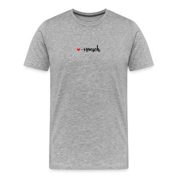 liebling mensch herz herzensmensch valentinstag - Männer Premium Bio T-Shirt - Grau meliert - Vorne - Damien (186cm)