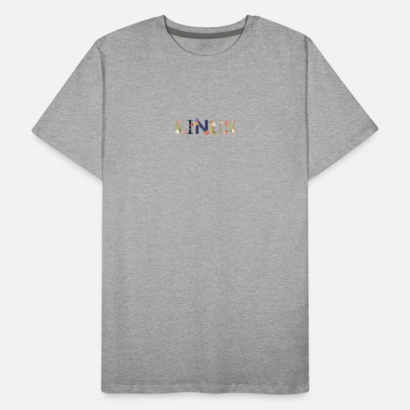 Le nom de LINUS est décoré de fleurs T-shirt bio Premium Homme