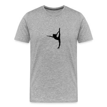 Woman at Yoga exercise design - Men's Premium Organic T-Shirt - heather grey - Front - Damien (186cm)