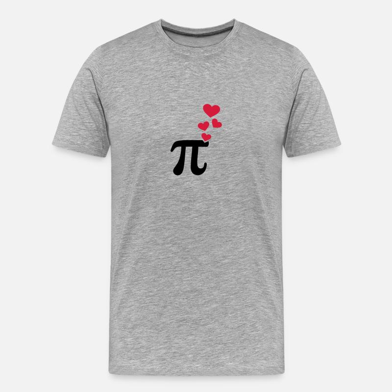 Pi - Männer Premium Bio T-Shirt - Grau meliert