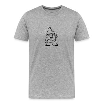 Nain pouces vers le haut - T-shirt bio Premium Homme - gris chiné - Devant - Damien (186cm)