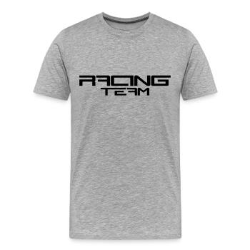 Racing Team - Männer Premium Bio T-Shirt - Grau meliert - Vorne - Damien (186cm)