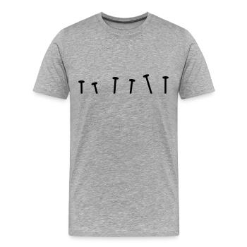 Nails - Männer Premium Bio T-Shirt - Grau meliert - Vorne - Damien (186cm)