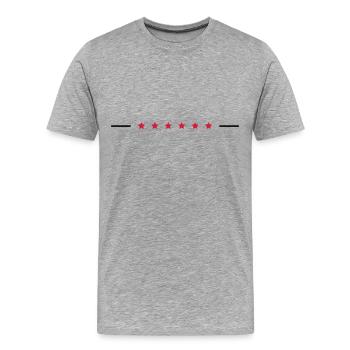 Stars Line - Männer Premium Bio T-Shirt - Grau meliert - Vorne - Damien (186cm)