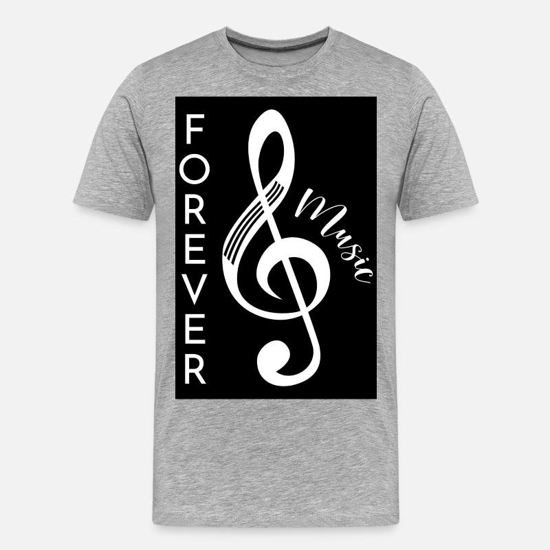 Forever Musik-Poster - Männer Premium Bio T-Shirt - Grau meliert