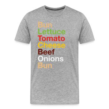 Cheeseburger - Männer Premium Bio T-Shirt - Grau meliert - Vorne - Damien (186cm)