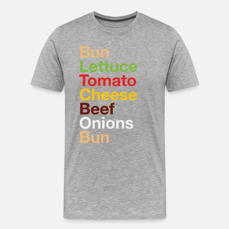 Cheeseburger - Männer Premium Bio T-Shirt - Grau meliert