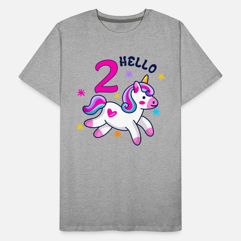Hello Two Unicorn, second birthday Men's Premium Organic T-Shirt