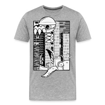 invasion city - T-shirt bio Premium Homme - gris chiné - Devant - Damien (186cm)